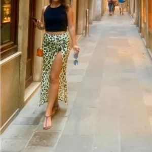 Leopard print wrap skirt